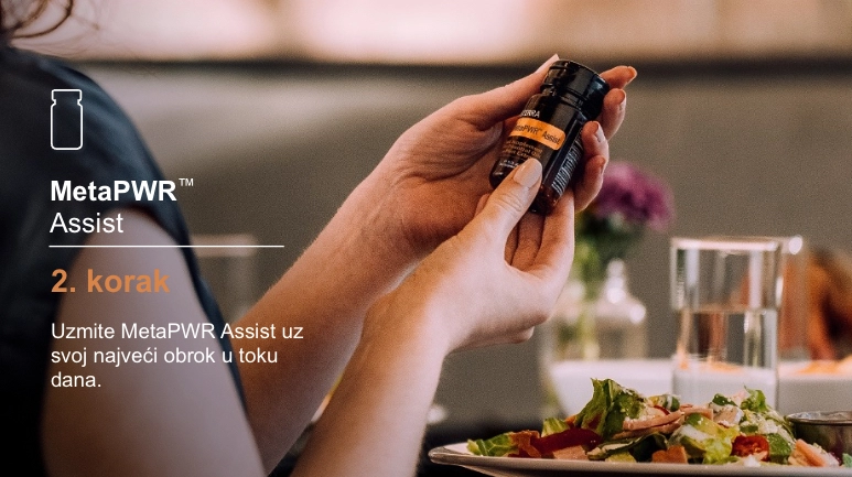 Uzmite MetaPWR Assist uz svoj najveći obrok u toku dana.