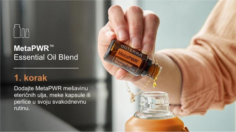 Dodajte MetaPWR mešavinu 
eteričnih ulja, meke kapsule ili 
perlice u svoju svakodnevnu 
rutinu.