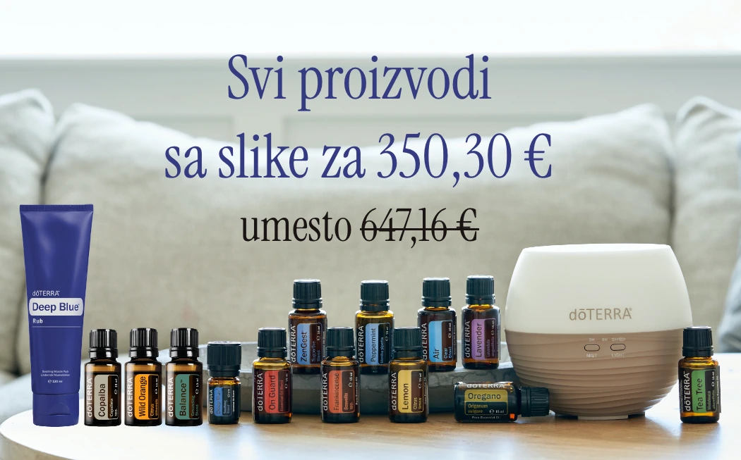 Cena akcije za kućnu apoteku eteričnih ulja – 350,30 € umesto 647,16 €